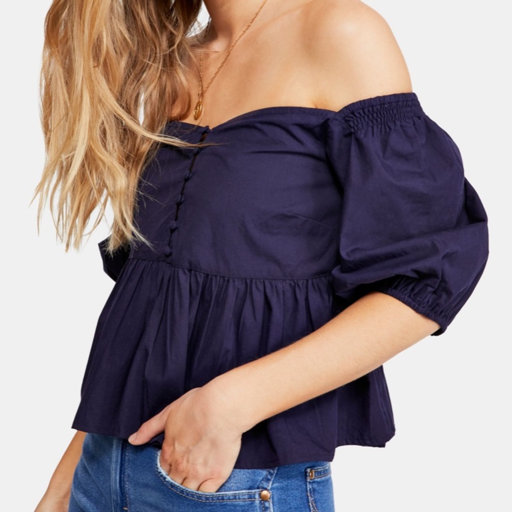 NWT Free People Puff Sleeve Blouse